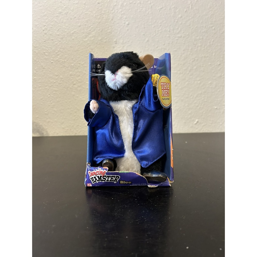DANCING HAMSTER BLUE Dances to Blue Suede Shoes Song New in Box Vintage
